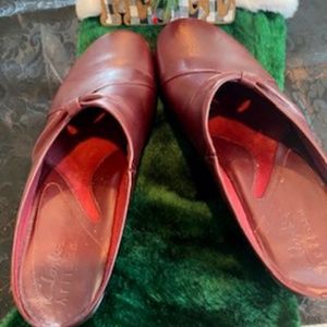 Burgundy slip on shoe